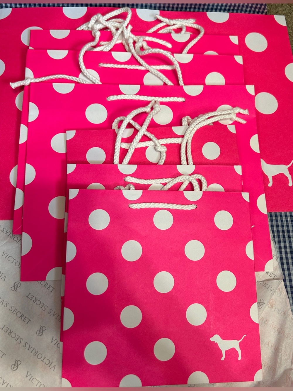 Victoria's Secret Pink Gift Bags - 1XL , 3 Medium & 3 Small